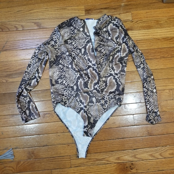 Zara Tops - ZARA Snakeskin Bodysuit